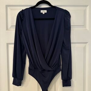Elegant Navy Blue Women's Bodysuit